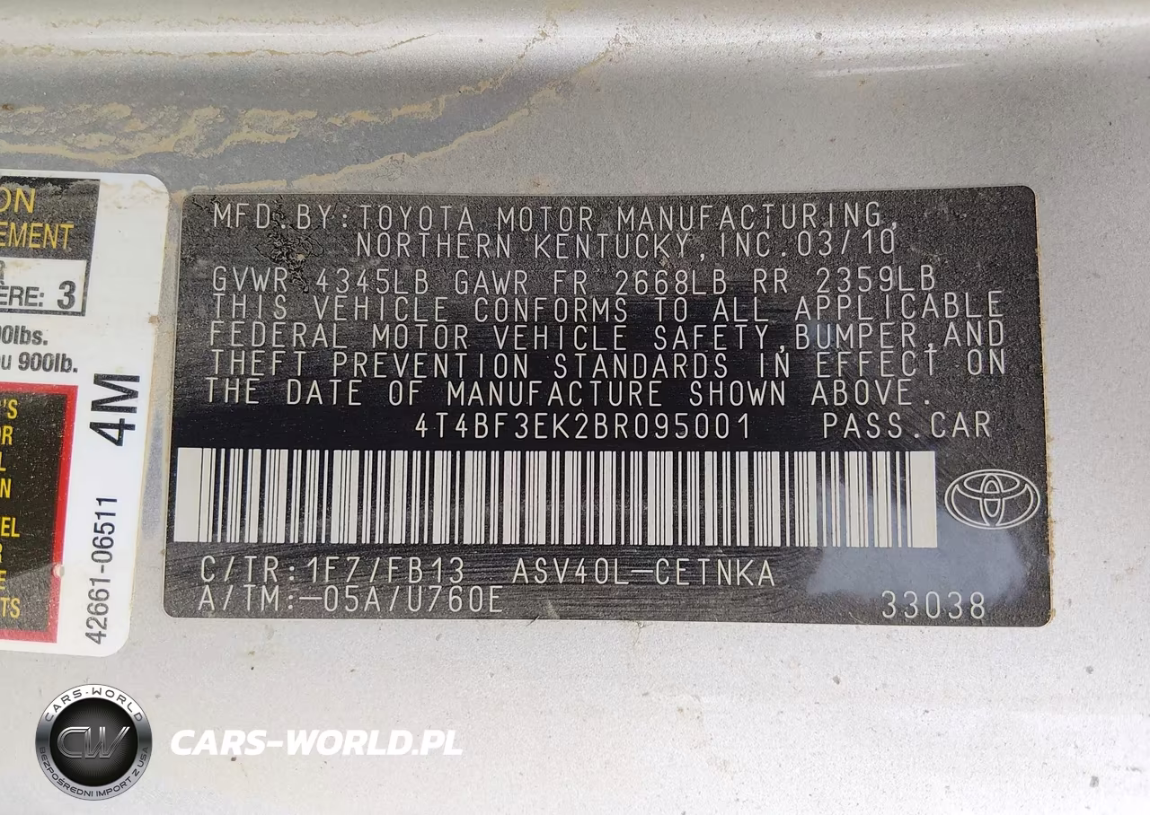 2011 Toyota Camry Le VIN:4T4BF3EK2BR095001 - 9
