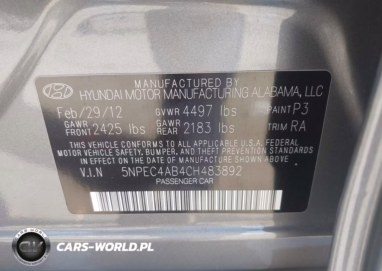 2012 Hyundai Sonata Limited 2.0T VIN:5NPEC4AB4CH483892 - 9