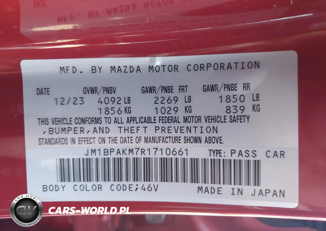 2024 Mazda Mazda3 VIN:JM1BPAKM7R1710661 - 9