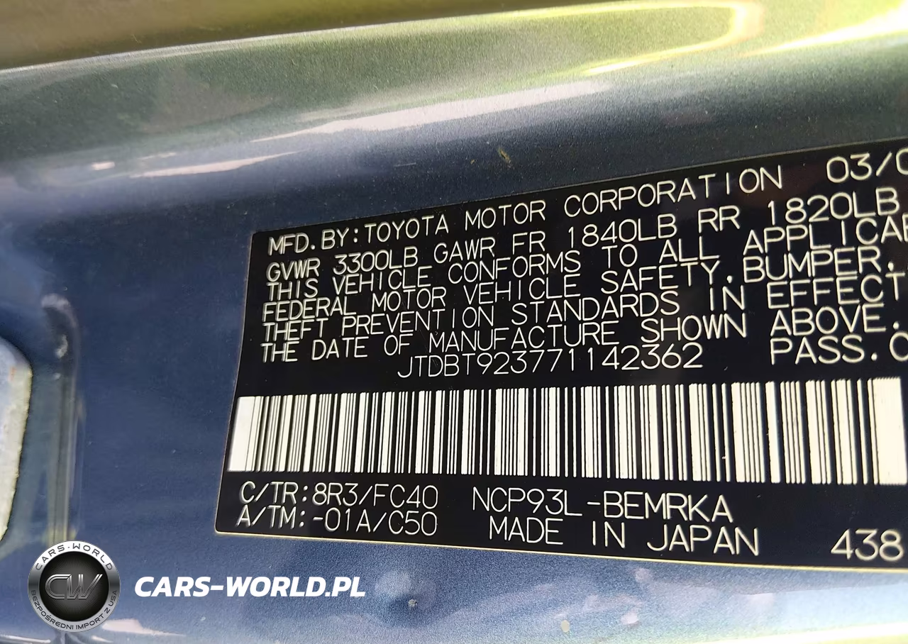 2007 Toyota Yaris VIN:JTDBT923771142362 - 9