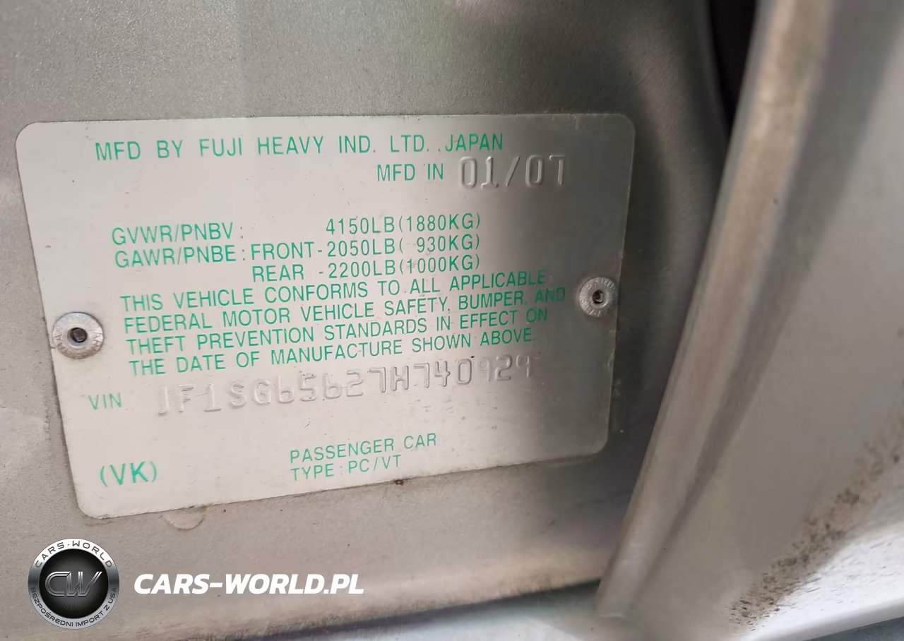 2007 Subaru Forester 2.5X VIN:JF1SG65627H740929 - 9