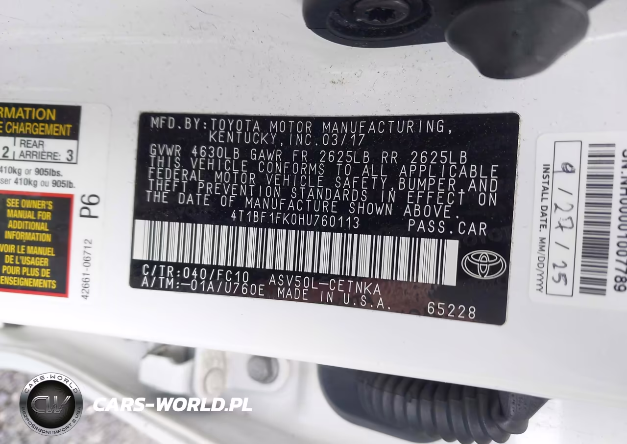 2017 Toyota Camry Le VIN:4T1BF1FK0HU760113 - 9