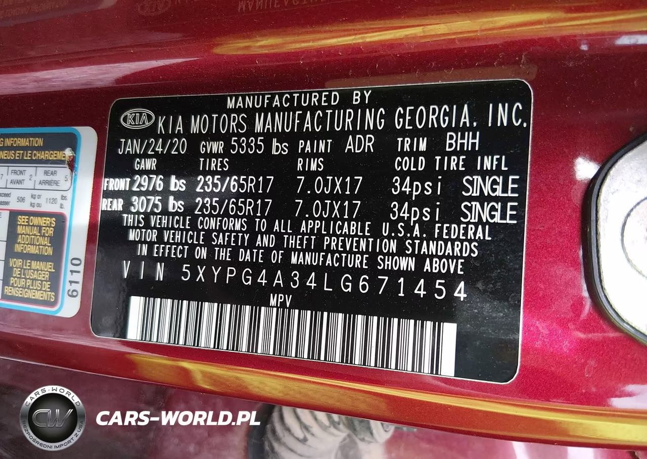2020 Kia Sorento 2.4L Lx VIN:5XYPG4A34LG671454 - 9