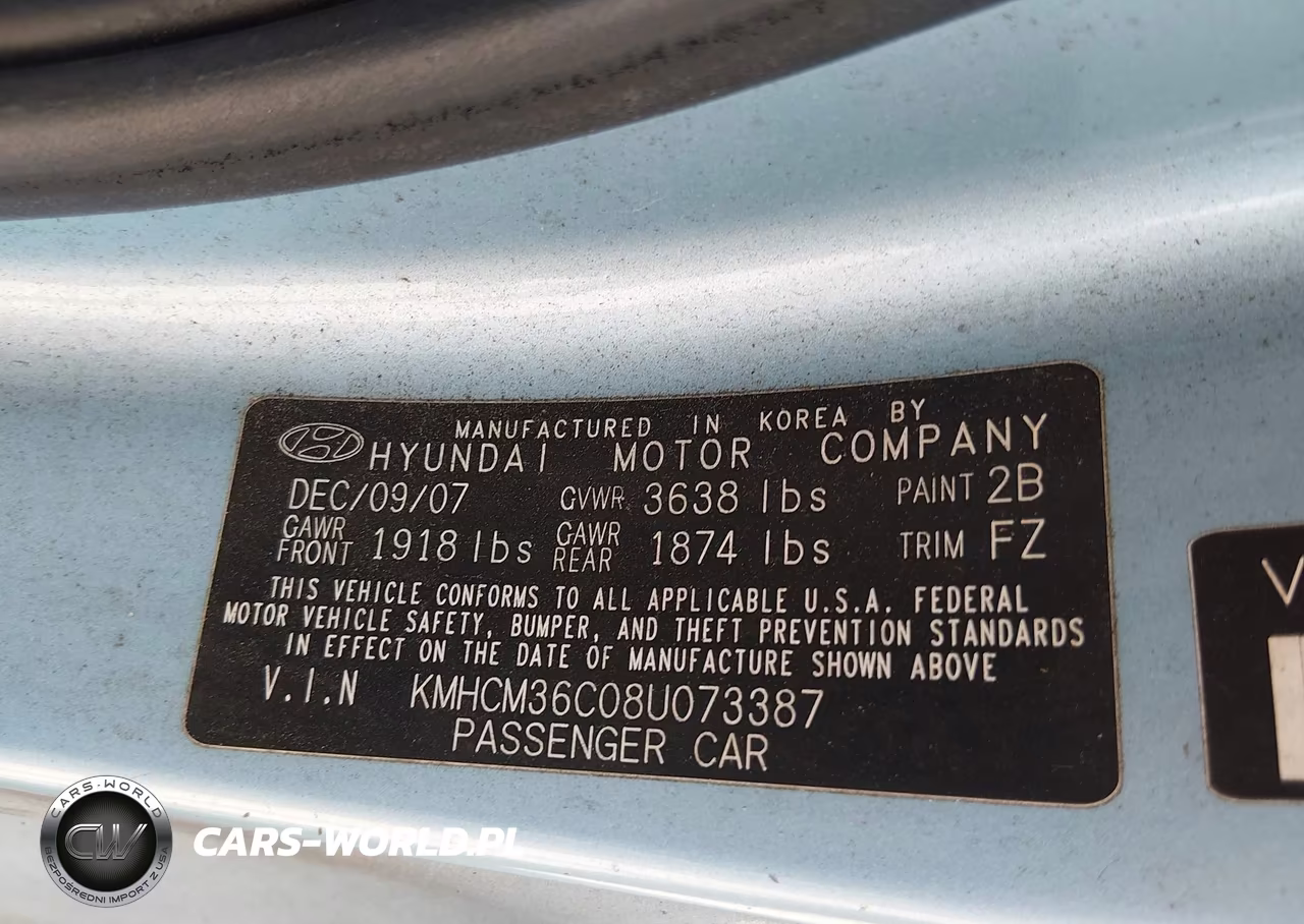 2008 Hyundai Accent Gs VIN:KMHCM36C08U073387 - 9