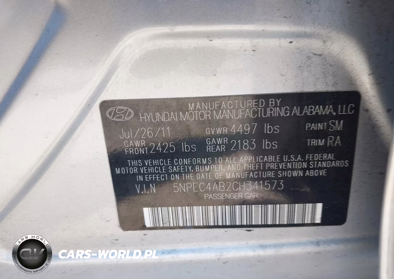 2012 Hyundai Sonata Se 2.0T VIN:5NPEC4AB2CH341573 - 9