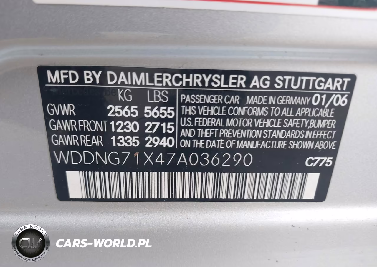 2007 Mercedes-Benz S 550 VIN:WDDNG71X47A036290 - 9