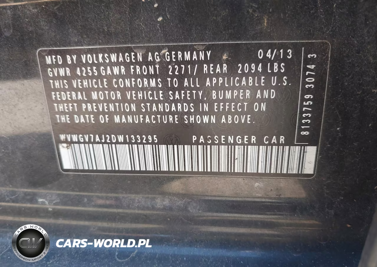 2013 Volkswagen Gti Wolfsburg Edition VIN:WVWGV7AJ2DW133295 - 9