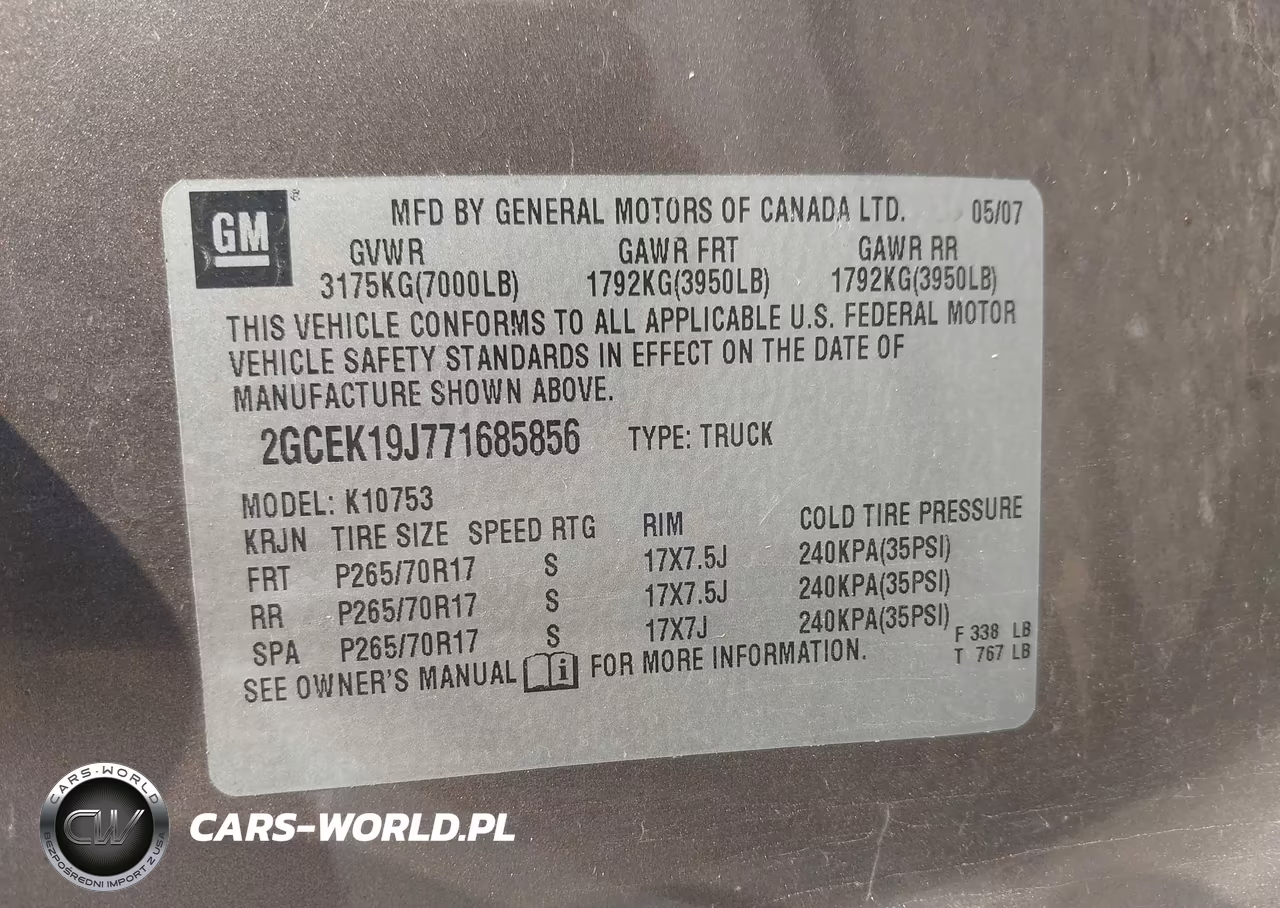 2007 Chevrolet Silverado 1500 Lt2 VIN:2GCEK19J771685856 - 9