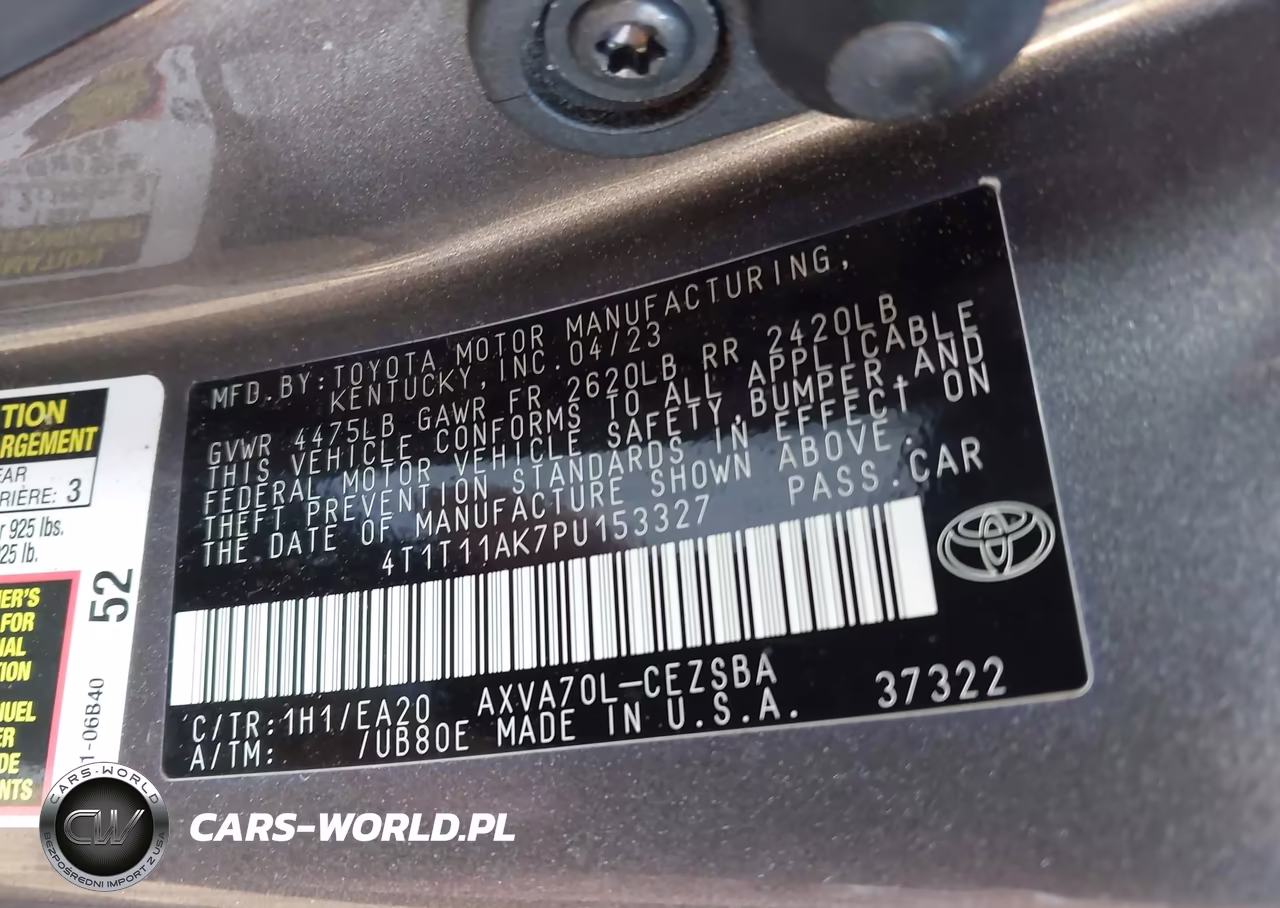2023 Toyota Camry Se VIN:4T1T11AK7PU153327 - 9