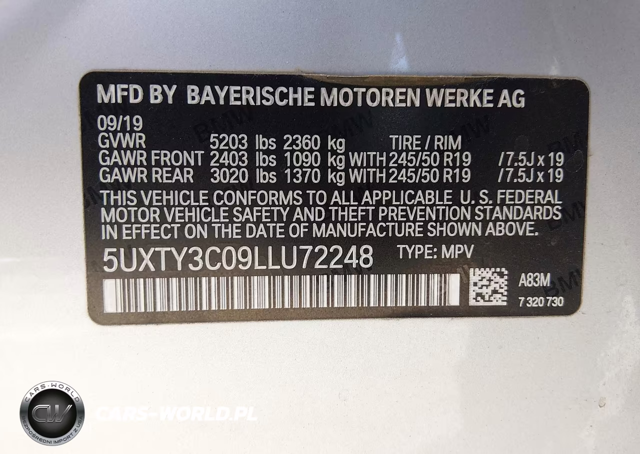2020 BMW X3 Sdrive30I VIN:5UXTY3C09LLU72248 - 9