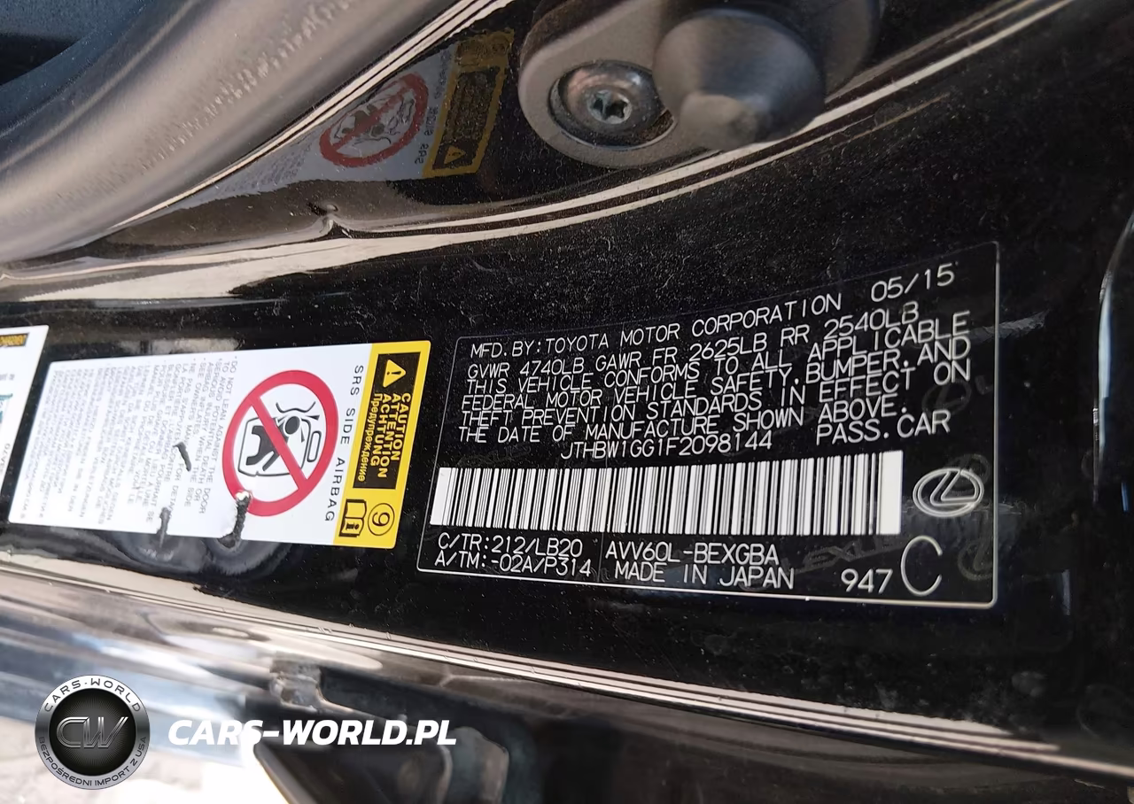 2015 Lexus Es 300H VIN:JTHBW1GG1F2098144 - 9