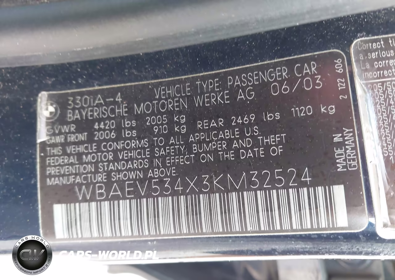 2003 BMW 330I VIN:WBAEV534X3KM32524 - 9