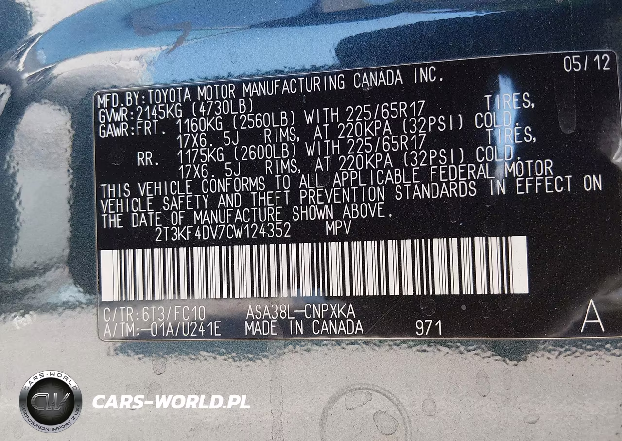 2012 Toyota Rav4 VIN:2T3KF4DV7CW124352 - 9
