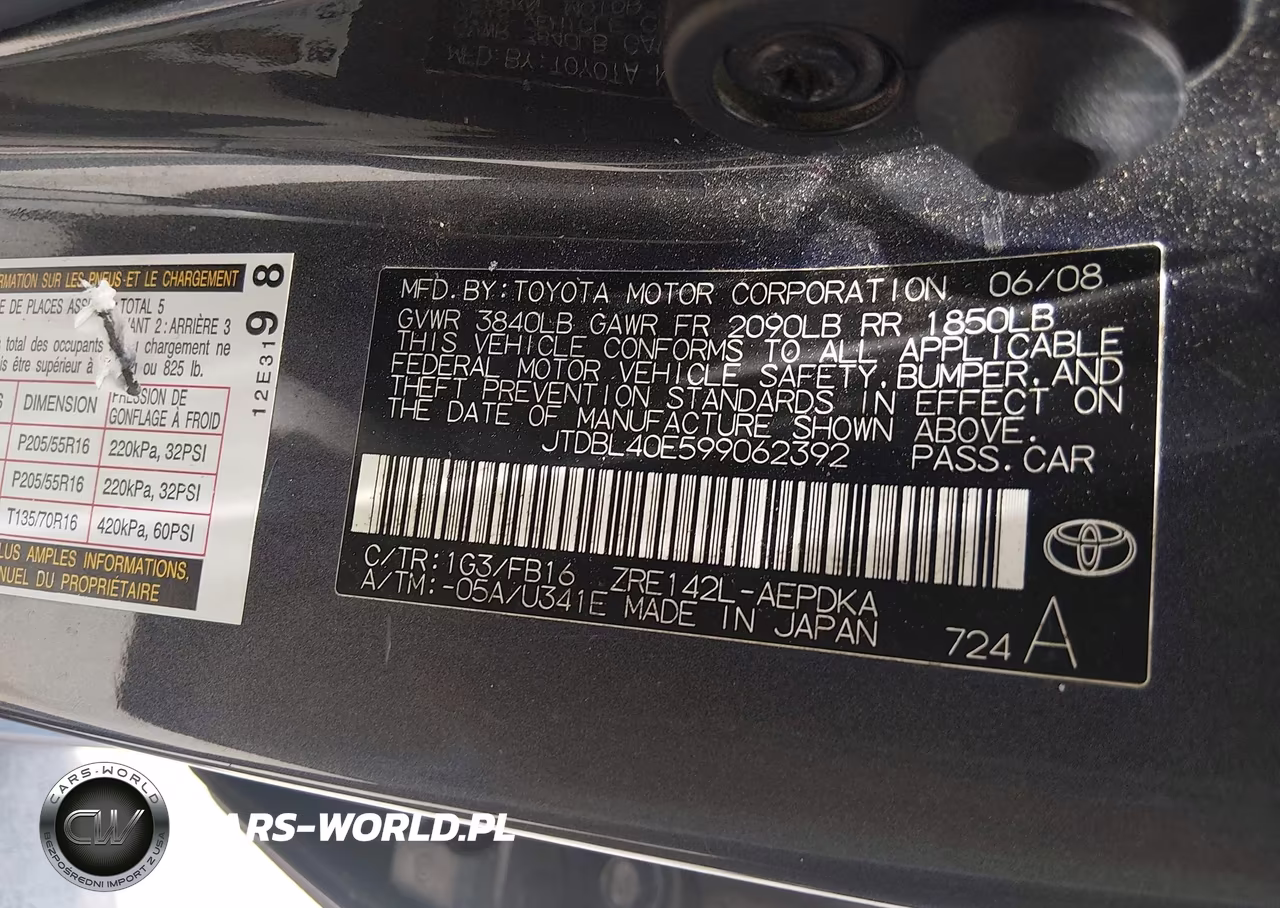 2009 Toyota Corolla Le VIN:JTDBL40E599062392 - 9