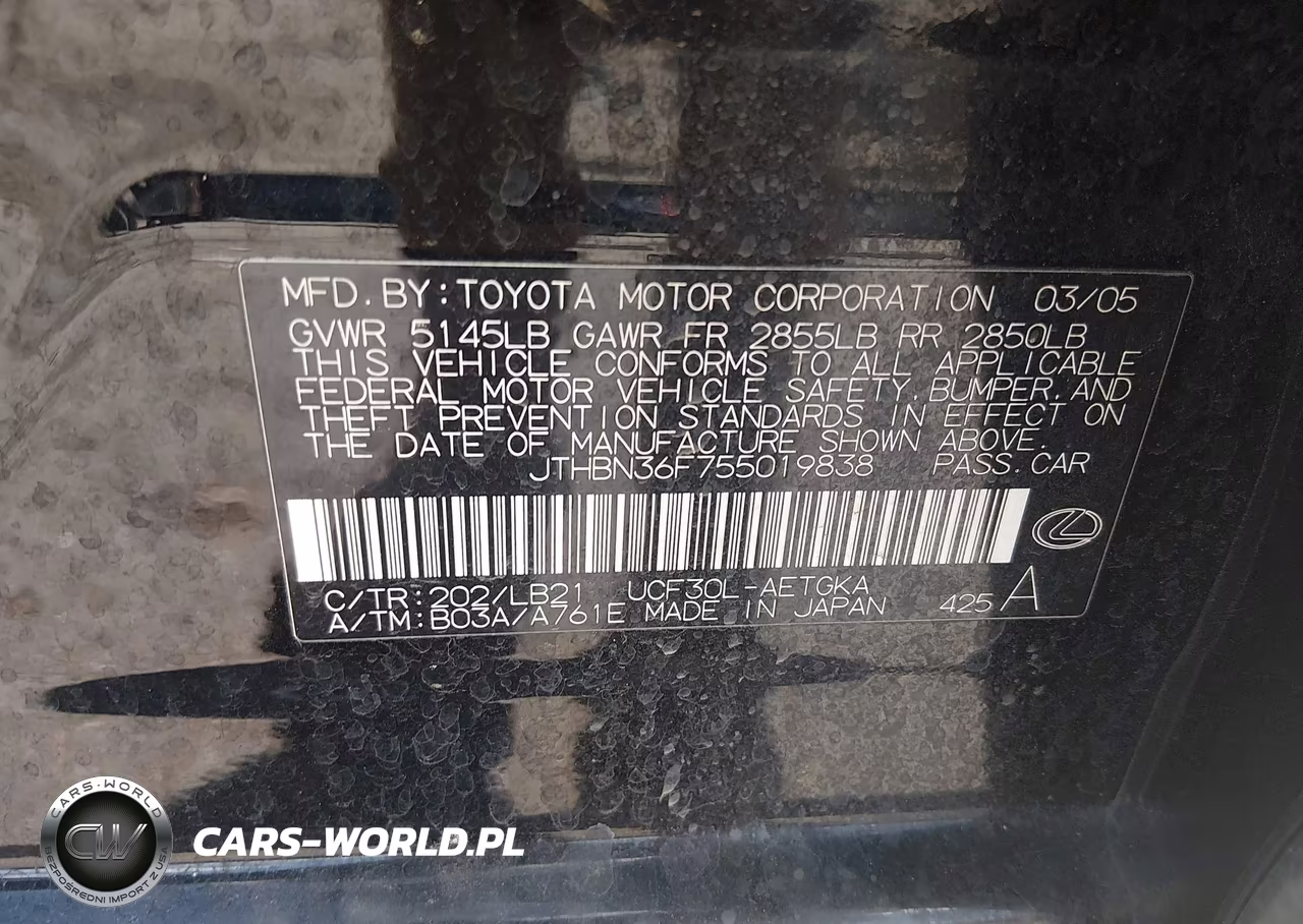 2005 Lexus Ls 430 VIN:JTHBN36F755019838 - 9