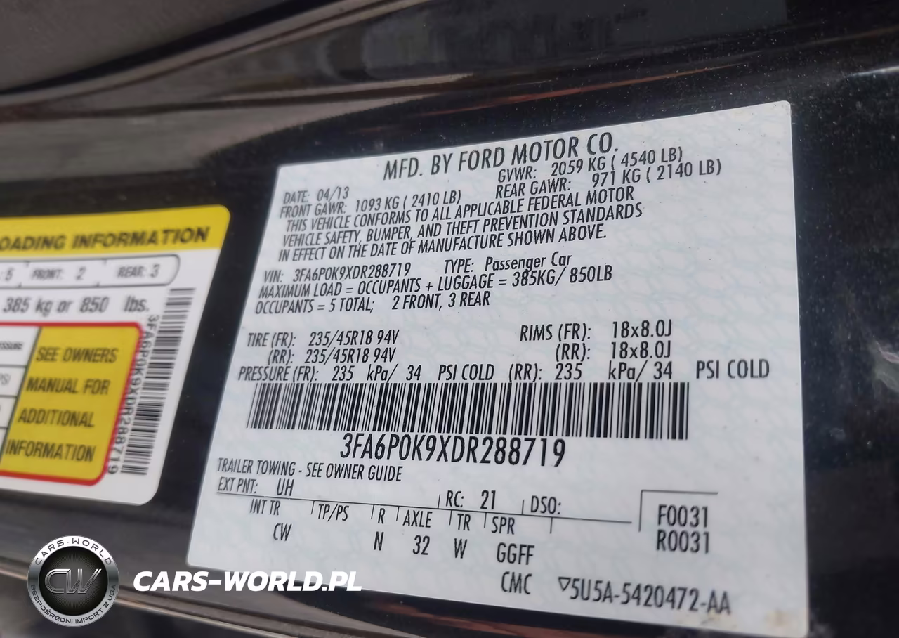 2013 Ford Fusion Titanium VIN:3FA6P0K9XDR288719 - 9