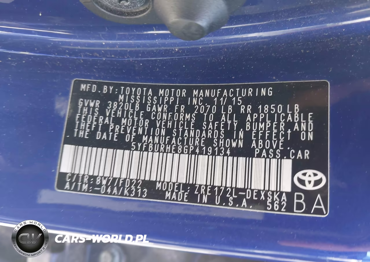 2016 Toyota Corolla S Plus VIN:5YFBURHE8GP419134 - 9