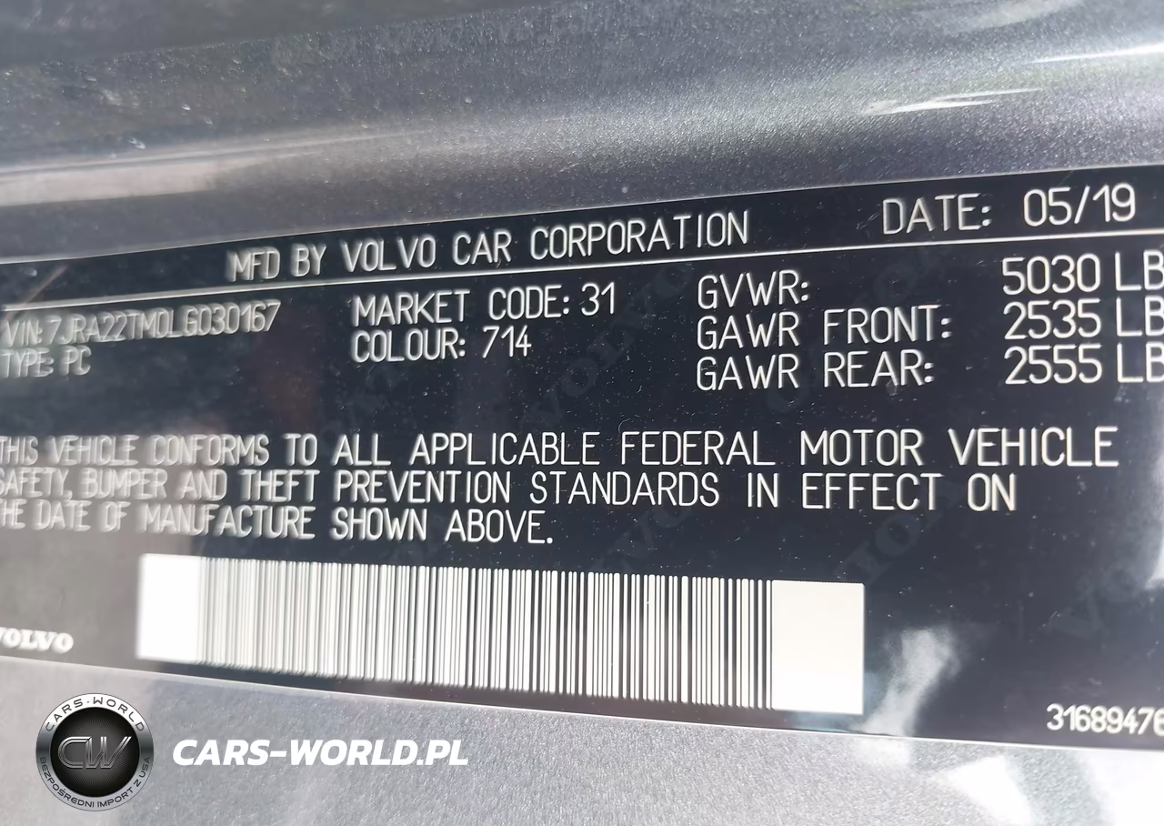 2020 Volvo S60 T6 R-Design VIN:7JRA22TM0LG030167 - 9