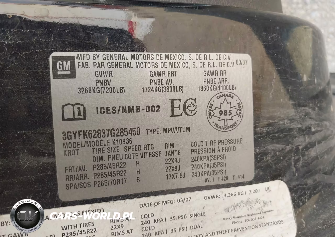 2007 Cadillac Escalade Ext VIN:3GYFK62837G285450 - 9