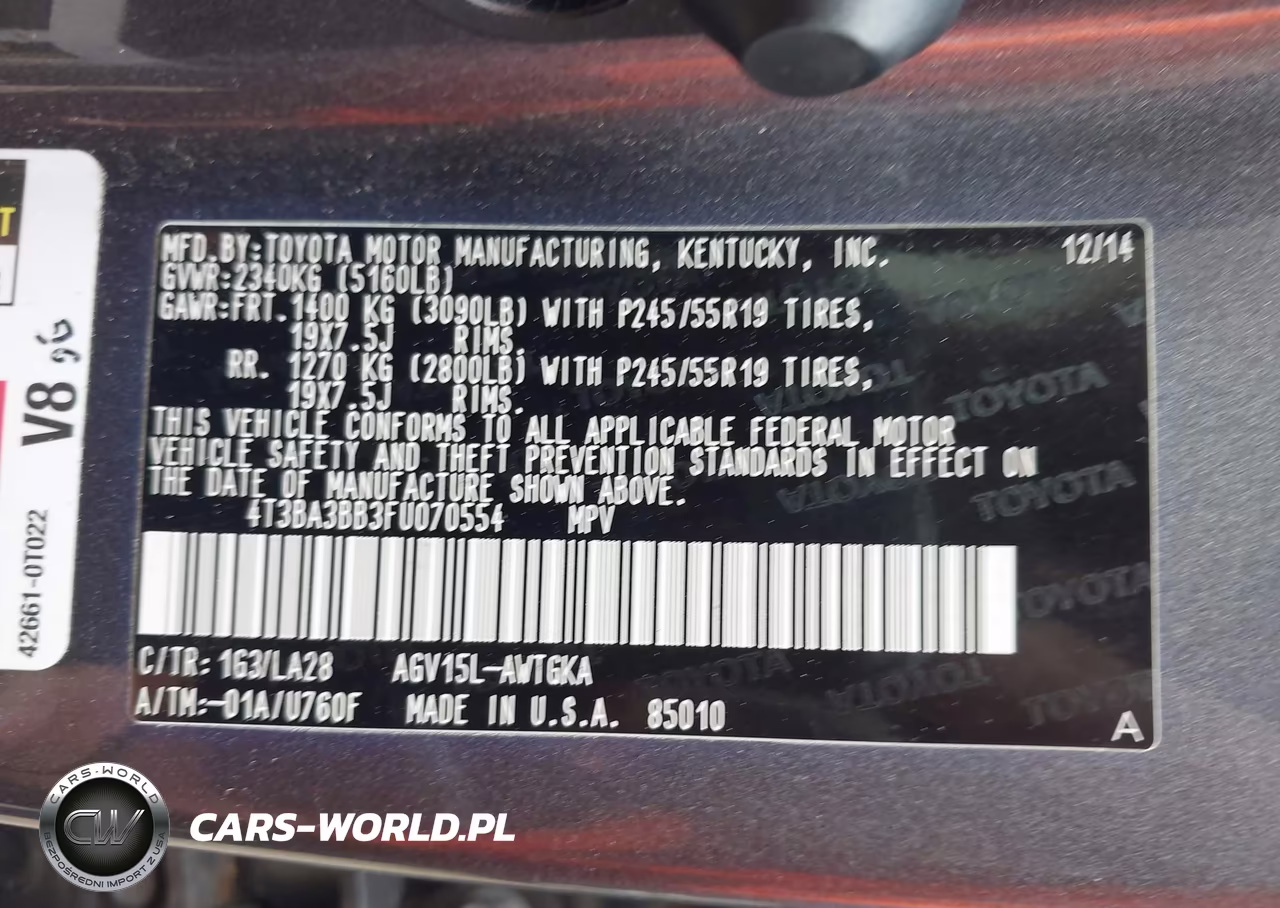 2015 Toyota Venza Xle VIN:4T3BA3BB3FU070554 - 9