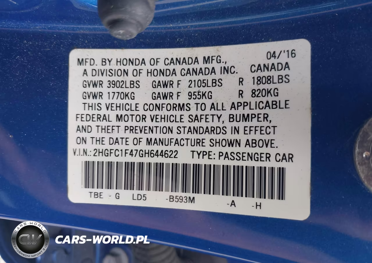 2016 Honda Civic Ex-T VIN:2HGFC1F47GH644622 - 9