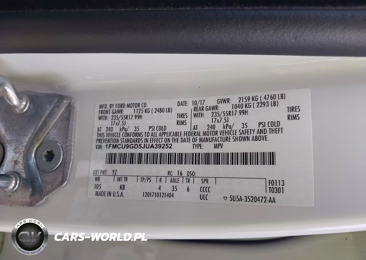 2018 Ford Escape Se VIN:1FMCU9GD5JUA39252 - 9