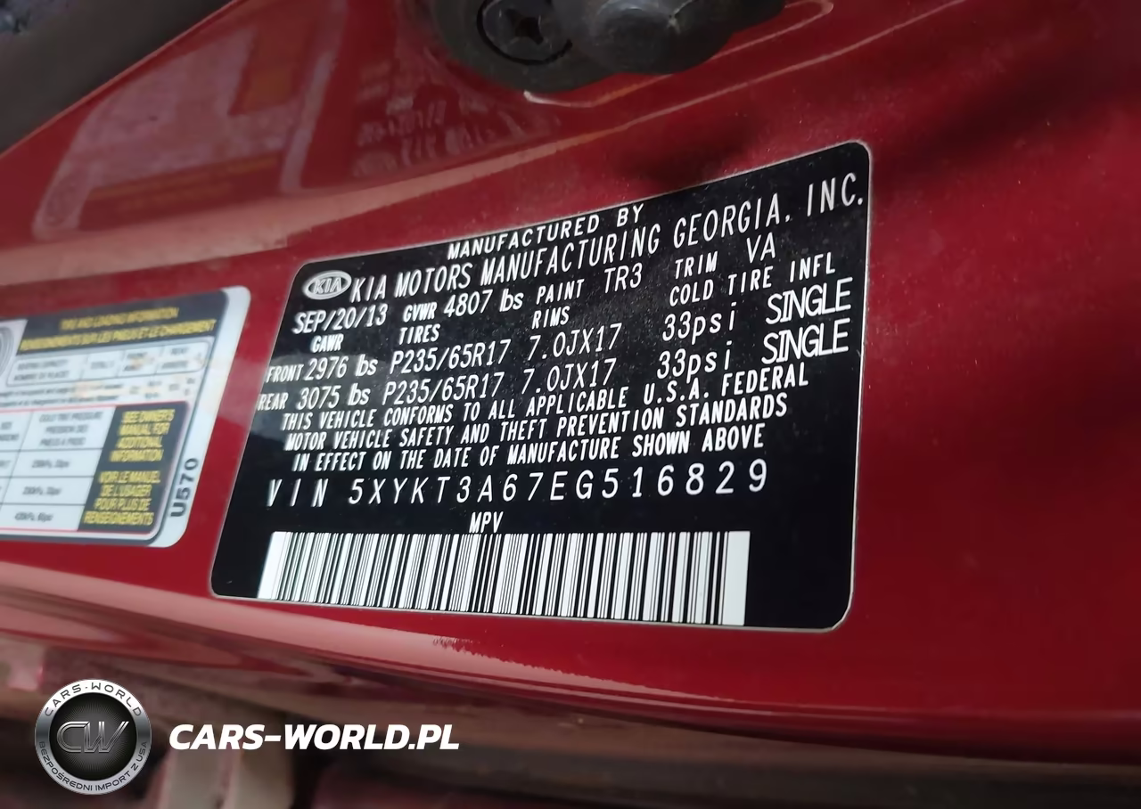 2014 Kia Sorento Lx VIN:5XYKT3A67EG516829 - 9