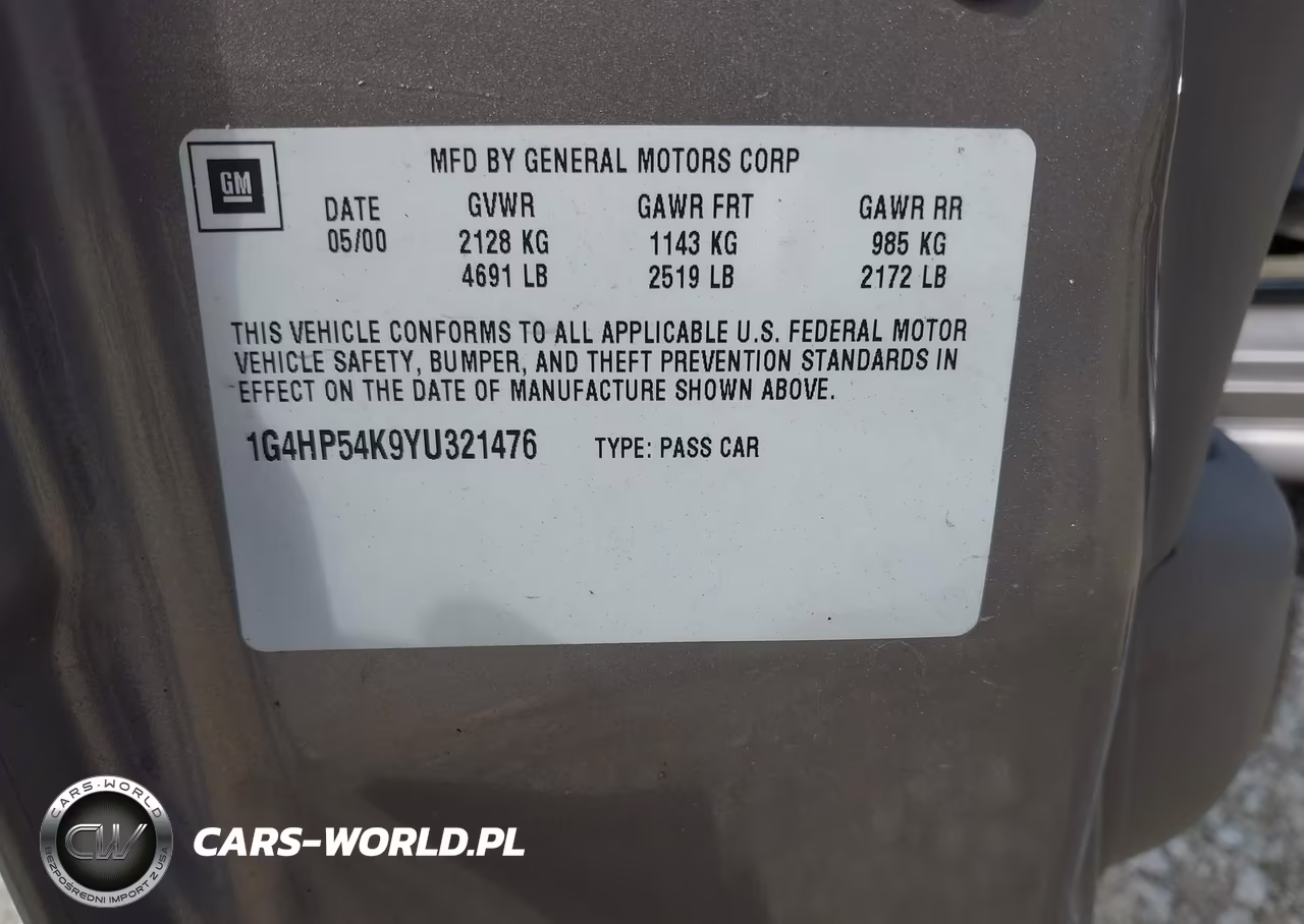 2000 Buick Lesabre Custom VIN:1G4HP54K9YU321476 - 9