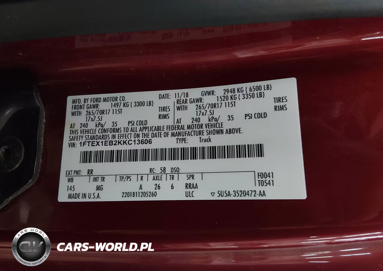 2019 Ford F-150 Xlt VIN:1FTEX1EB2KKC13606 - 9