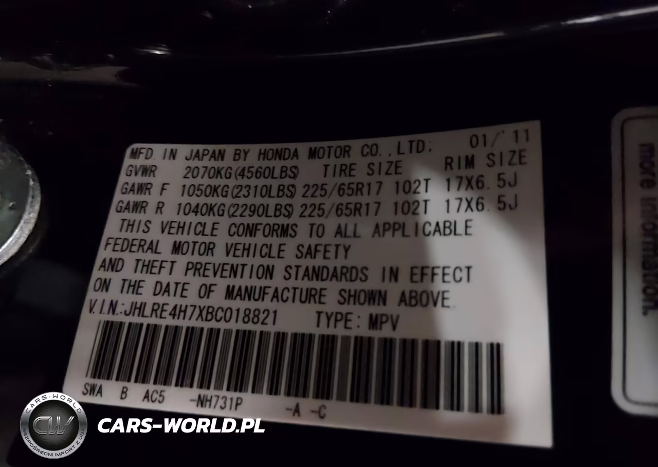 2011 Honda Cr-V Ex-L VIN:JHLRE4H7XBC018821 - 9