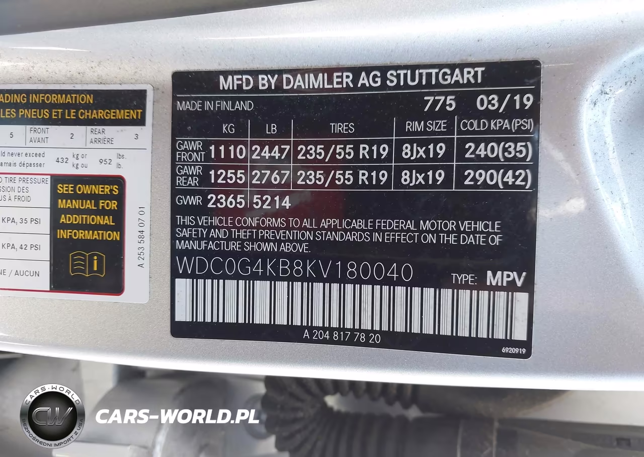 2019 Mercedes-Benz Glc 300 4Matic VIN:WDC0G4KB8KV180040 - 9