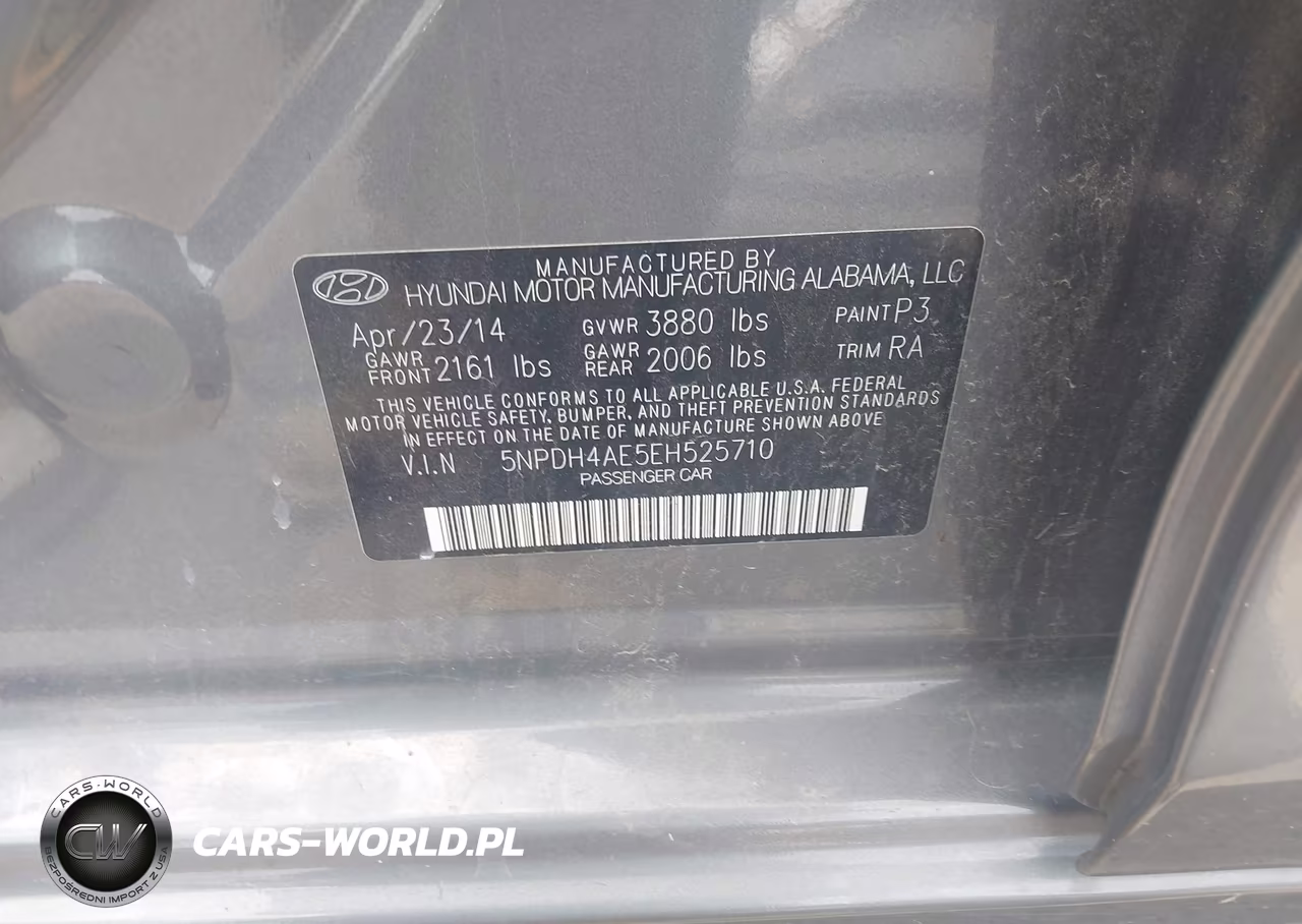 2014 Hyundai Elantra Se VIN:5NPDH4AE5EH525710 - 9