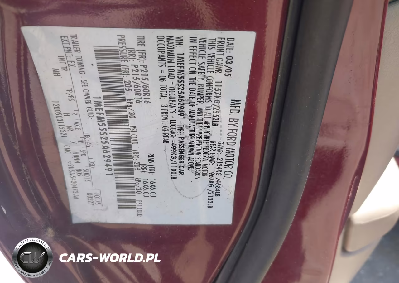 2005 Mercury Sable Ls VIN:1MEFM55S25A629491 - 9