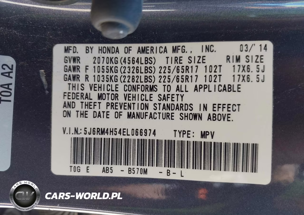 2014 Honda Cr-V Ex VIN:5J6RM4H54EL066974 - 9