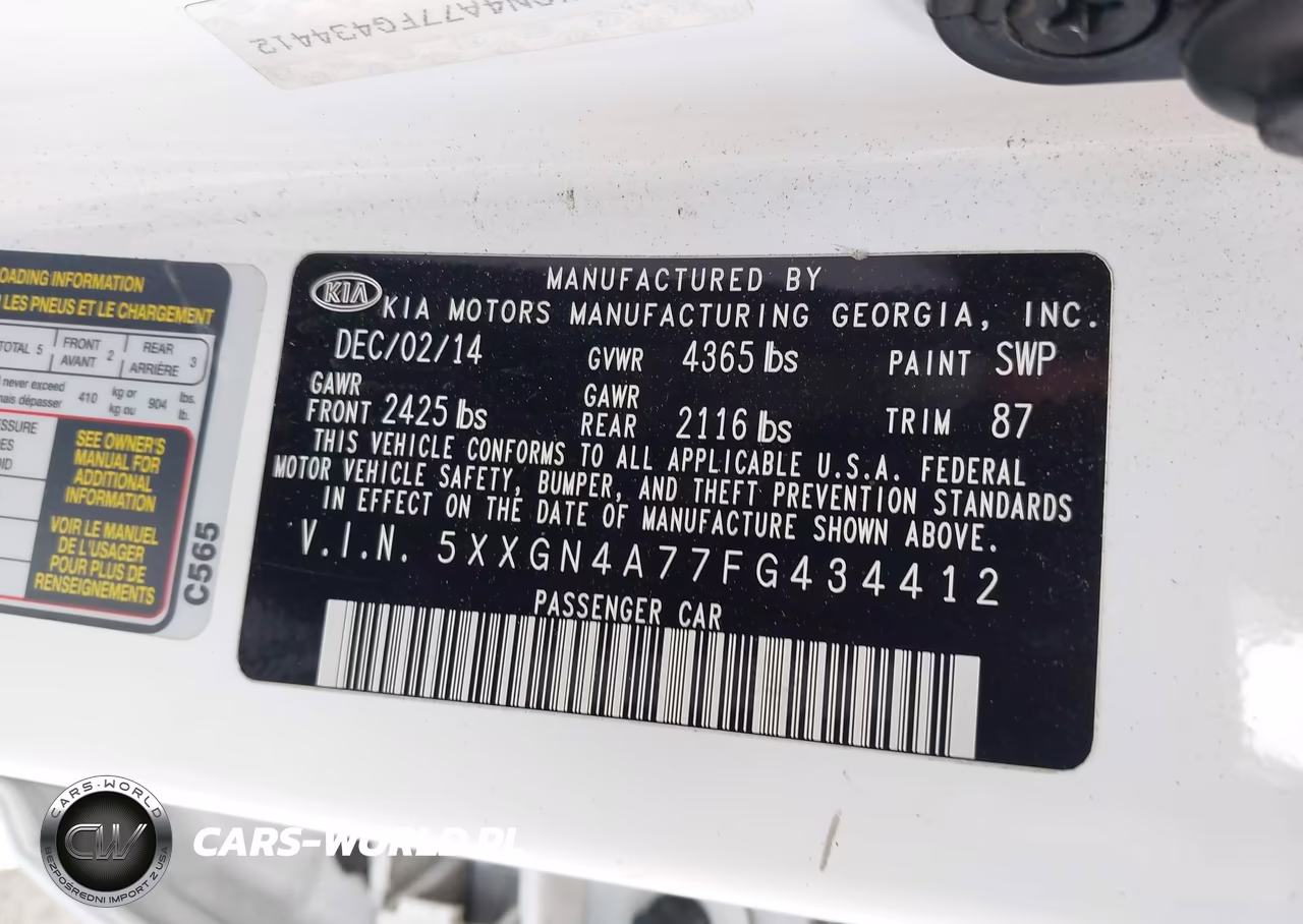 2015 Kia Optima Ex VIN:5XXGN4A77FG434412 - 9