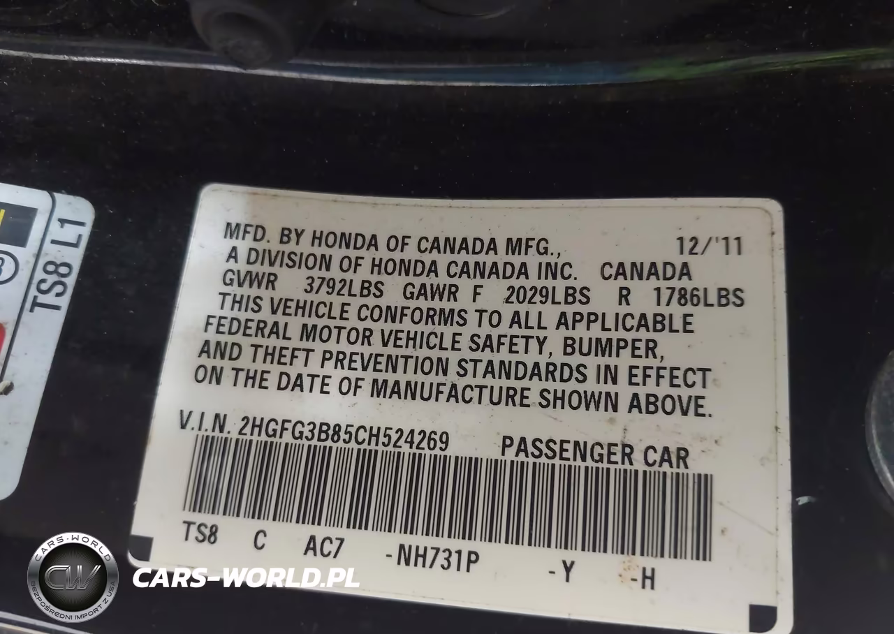 2012 Honda Civic Ex VIN:2HGFG3B85CH524269 - 9