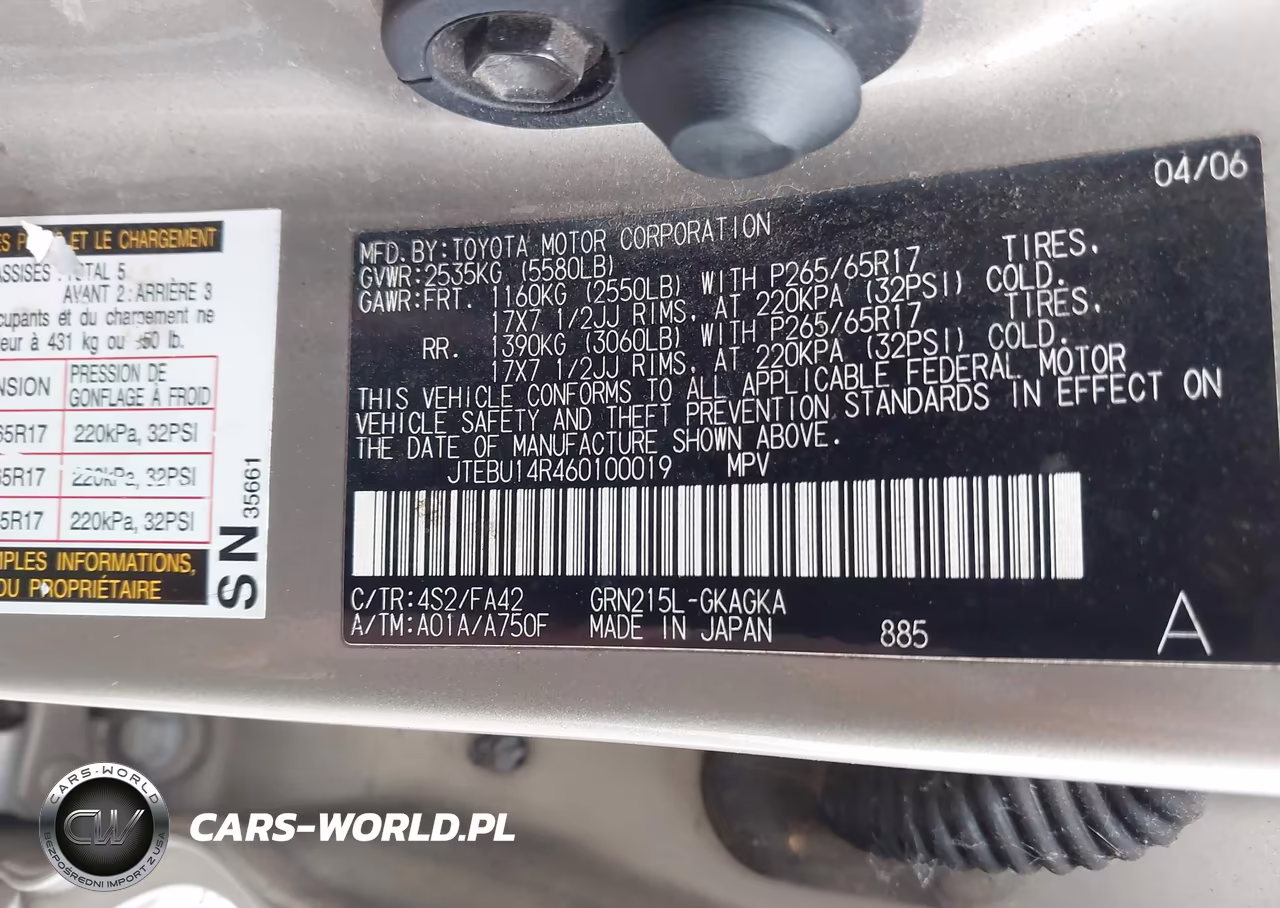 2006 Toyota 4Runner Sr5 V6 VIN:JTEBU14R460100019 - 9