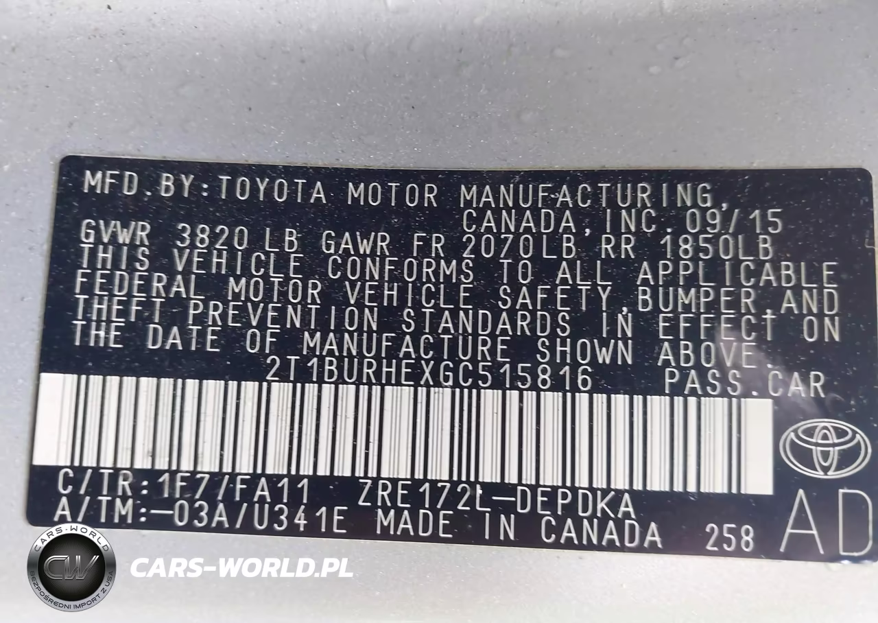 2016 Toyota Corolla L VIN:2T1BURHEXGC515816 - 9
