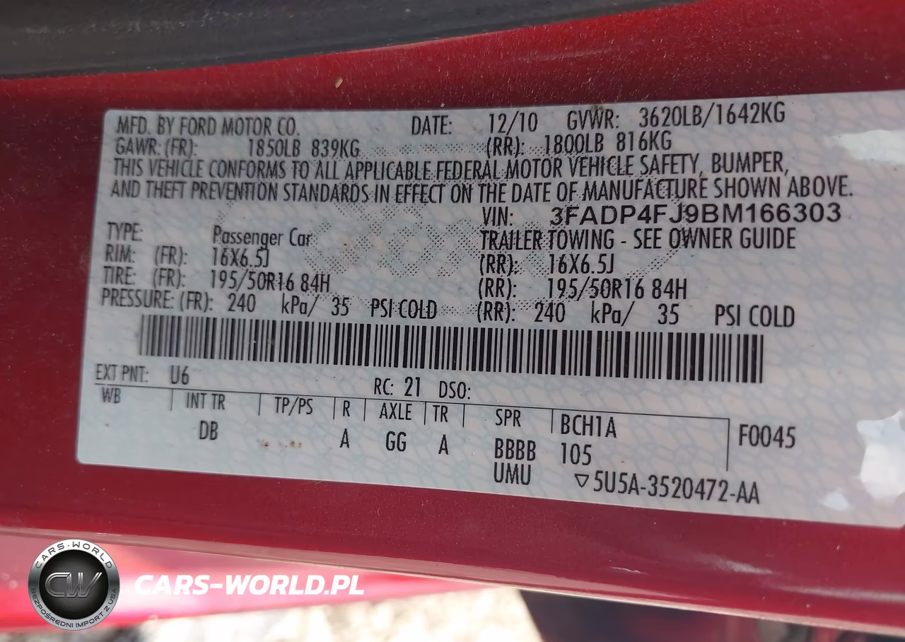 2011 Ford Fiesta Ses VIN:3FADP4FJ9BM166303 - 9
