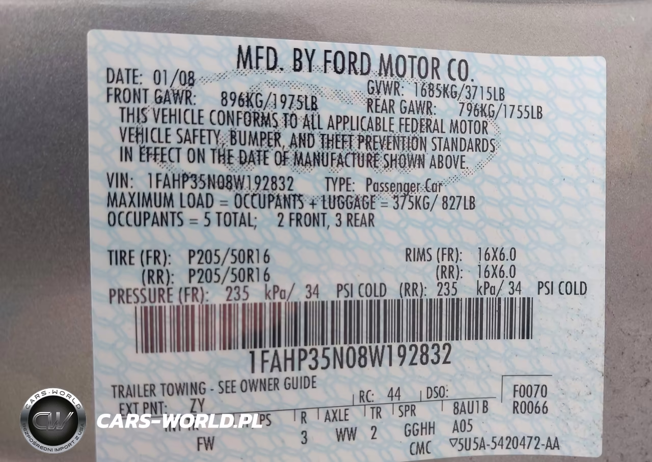 2008 Ford Focus Se VIN:1FAHP35N08W192832 - 9