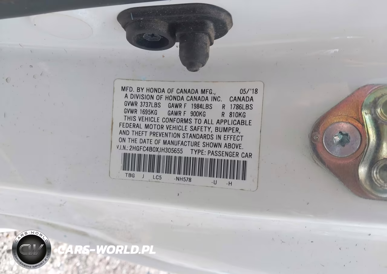 2018 Honda Civic Lx-P VIN:2HGFC4B0XJH305655 - 9