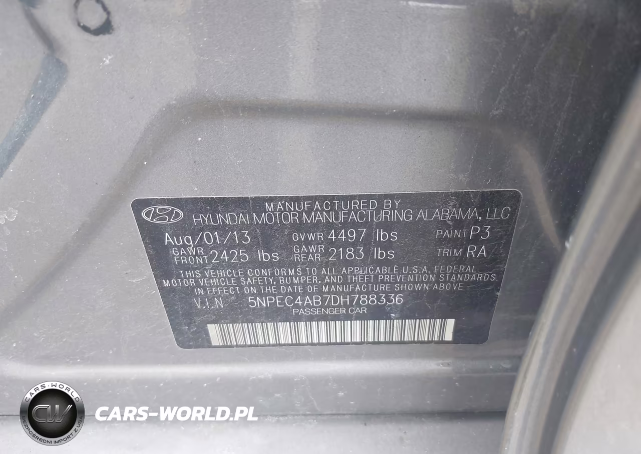 2013 Hyundai Sonata Se 2.0T VIN:5NPEC4AB7DH788336 - 9