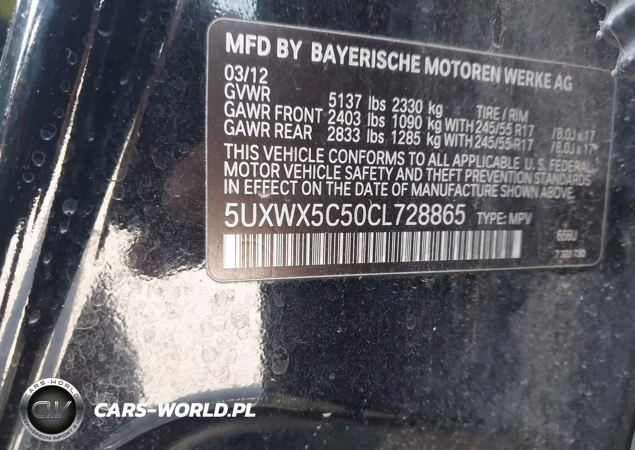 2012 BMW X3 xDrive28I VIN:5UXWX5C50CL728865 - 9