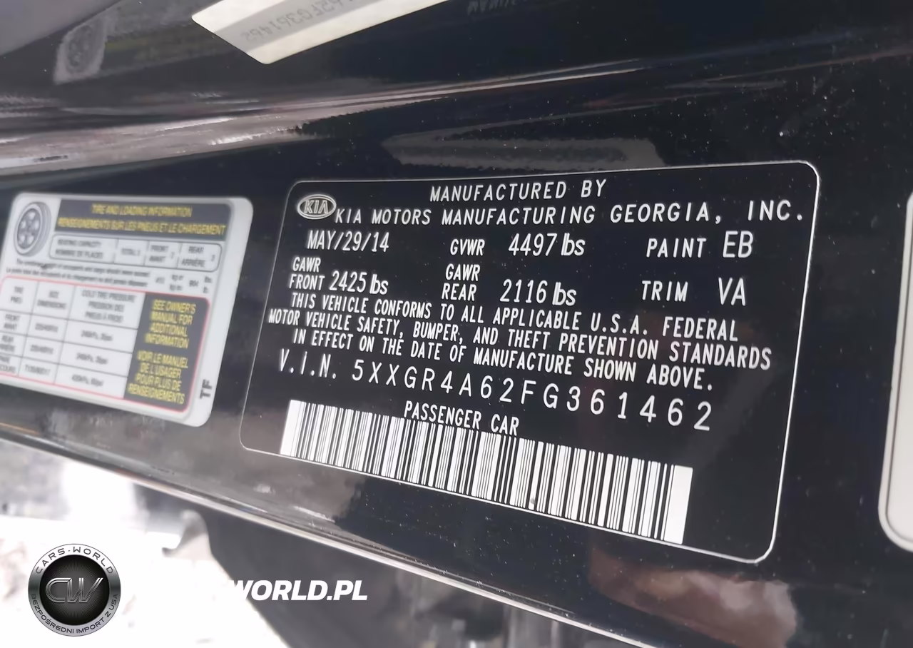 2015 Kia Optima Sxl Turbo VIN:5XXGR4A62FG361462 - 9