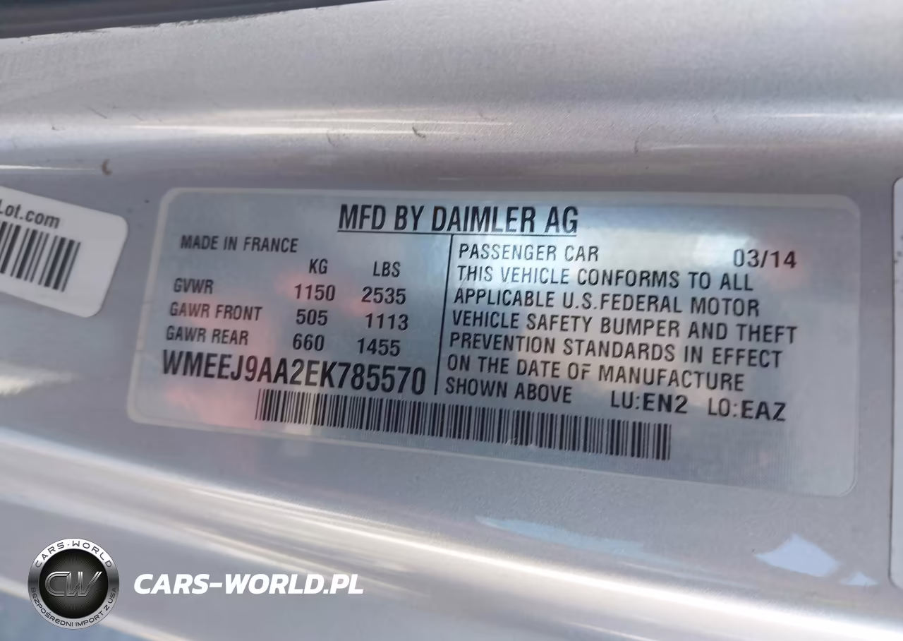 2014 Smart Fortwo Electric Drive Passion VIN:WMEEJ9AA2EK785570 - 9
