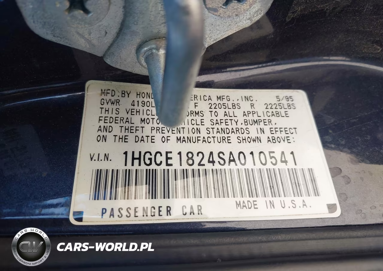1995 Honda Accord Lx VIN:1HGCE1824SA010541 - 9