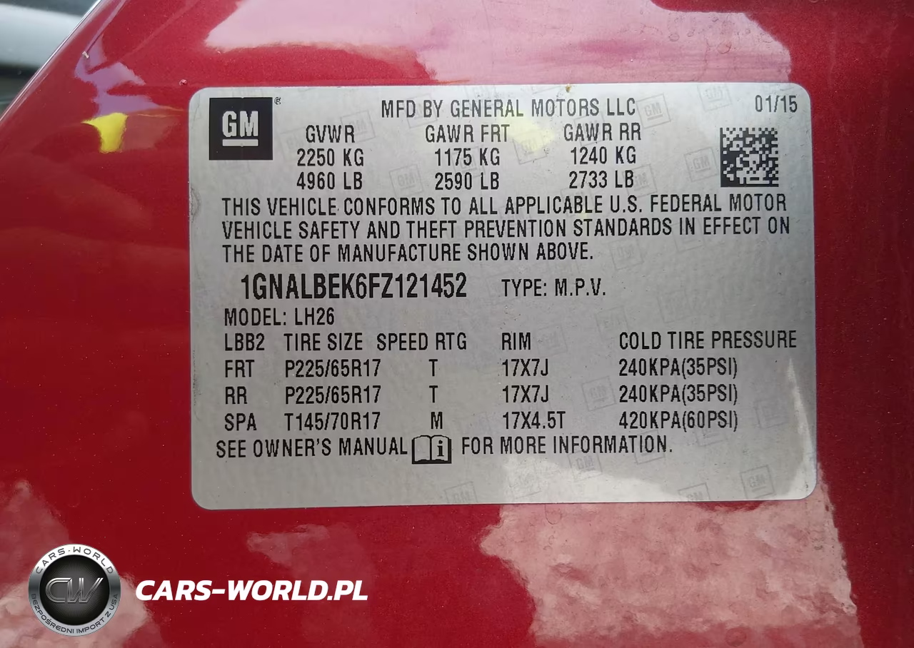 2015 Chevrolet Equinox Lt VIN:1GNALBEK6FZ121452 - 9