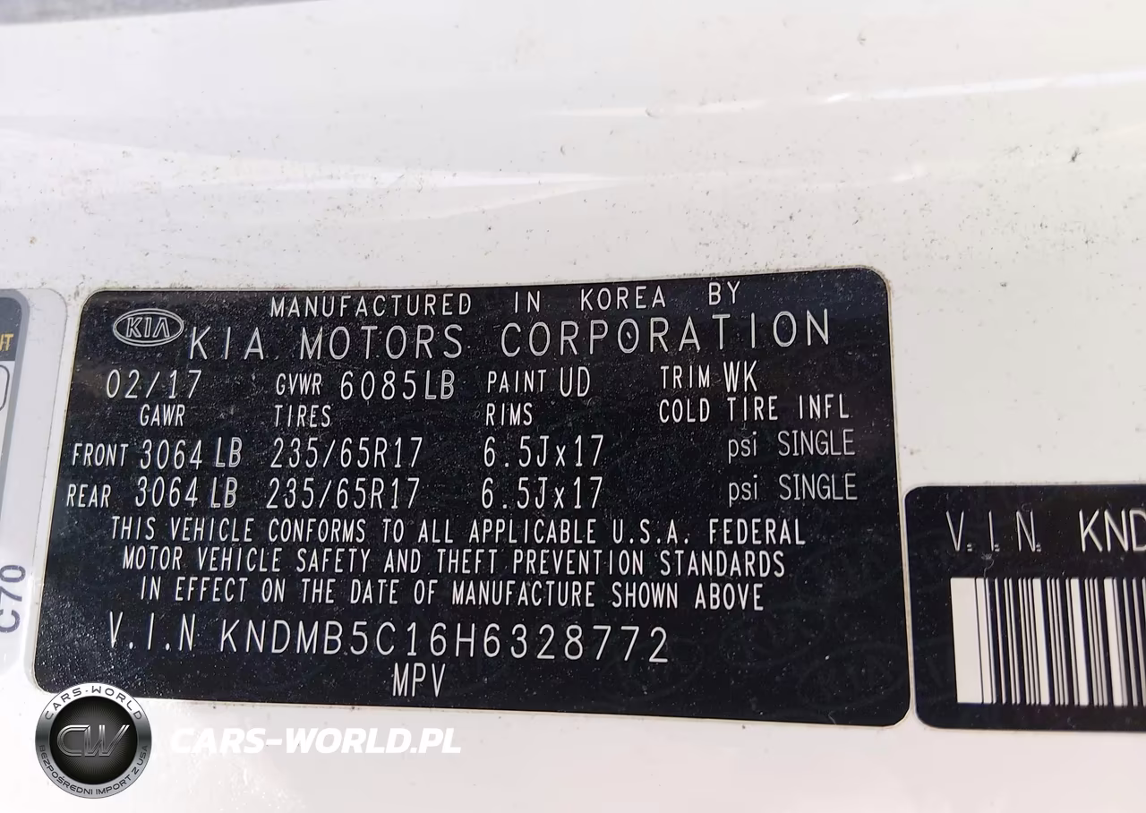 2017 Kia Sedona Lx VIN:KNDMB5C16H6328772 - 9
