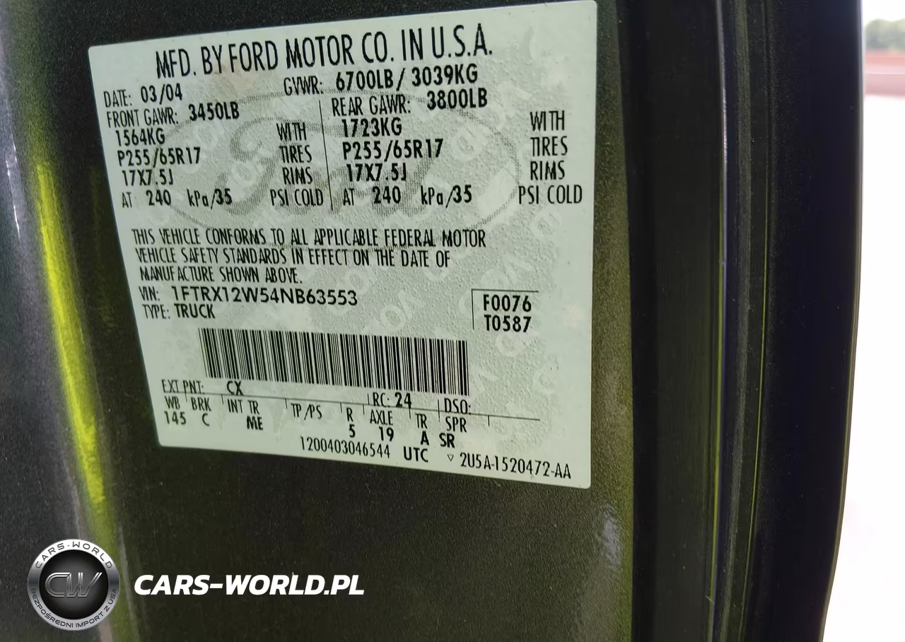 2004 Ford F-150 Stx-Xl-Xlt VIN:1FTRX12W54NB63553 - 9