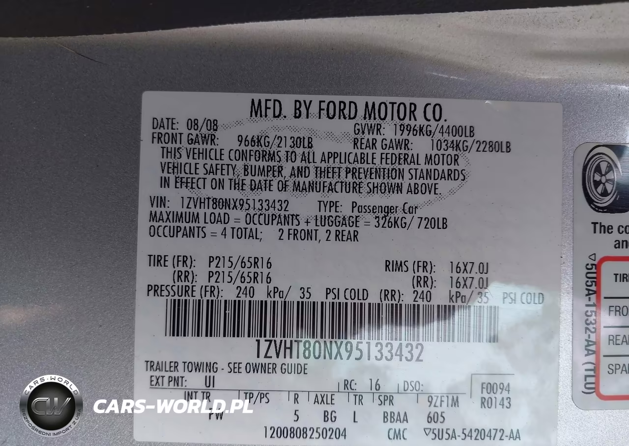 2009 Ford Mustang V6-V6 Premium VIN:1ZVHT80NX95133432 - 9